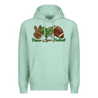 Seafoam peace love football Premium Hoodie - BundleAndBundleShop