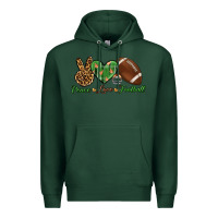 Sports Green peace love football Premium Hoodie - BundleAndBundleShop