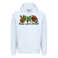 White peace love football Premium Hoodie - BundleAndBundleShop