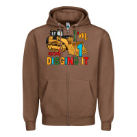 Chestnut i'm 1 and digging it Zipper Hoodie - Artiststas
