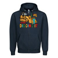 Navy i'm 1 and digging it Zipper Hoodie - Artiststas