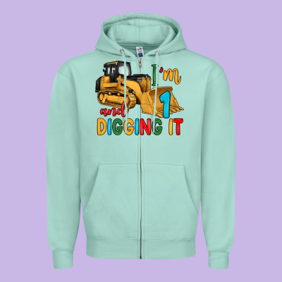 I'm 1 And Digging It Zipper Hoodie Designed By Artiststas