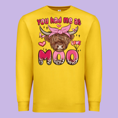 You Had Me At Moo Premium Sweatshirt Designed By Maliassmallbusiness