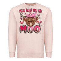 Pale Pink you had me at moo Premium Sweatshirt - MaliasSmallBusiness