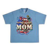 Pebble Blue American Mom 4th of July Urban Heavy Tee - CowGirlArtShop