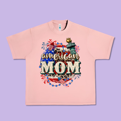 American Mom 4th Of July Urban Heavy Tee Designed By Cowgirlartshop