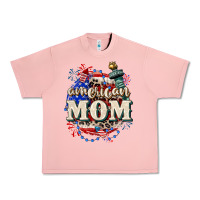 Salmon American Mom 4th of July Urban Heavy Tee - CowGirlArtShop