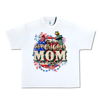 White American Mom 4th of July Urban Heavy Tee - CowGirlArtShop