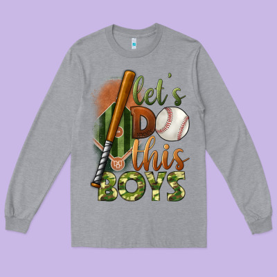 Let's Do This Boys Field Baseball Long Sleeve Tee Designed By Bundleandbundleshop