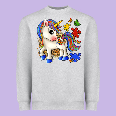 Autism Unicorn Heavyweight Sweatshirt Designed By Zillion Design Studio