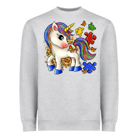 Heather Grey autism unicorn Heavyweight Sweatshirt - Zillion Design Studio