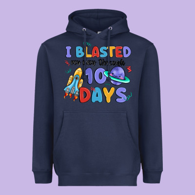 I Blasted My Way Through 100 Days Heavyweight Hoodie Designed By Maliassmallbusiness