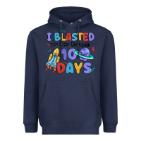 Navy i blasted my way through 100 days Heavyweight Hoodie - MaliasSmallBusiness