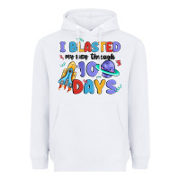 White i blasted my way through 100 days Heavyweight Hoodie - MaliasSmallBusiness