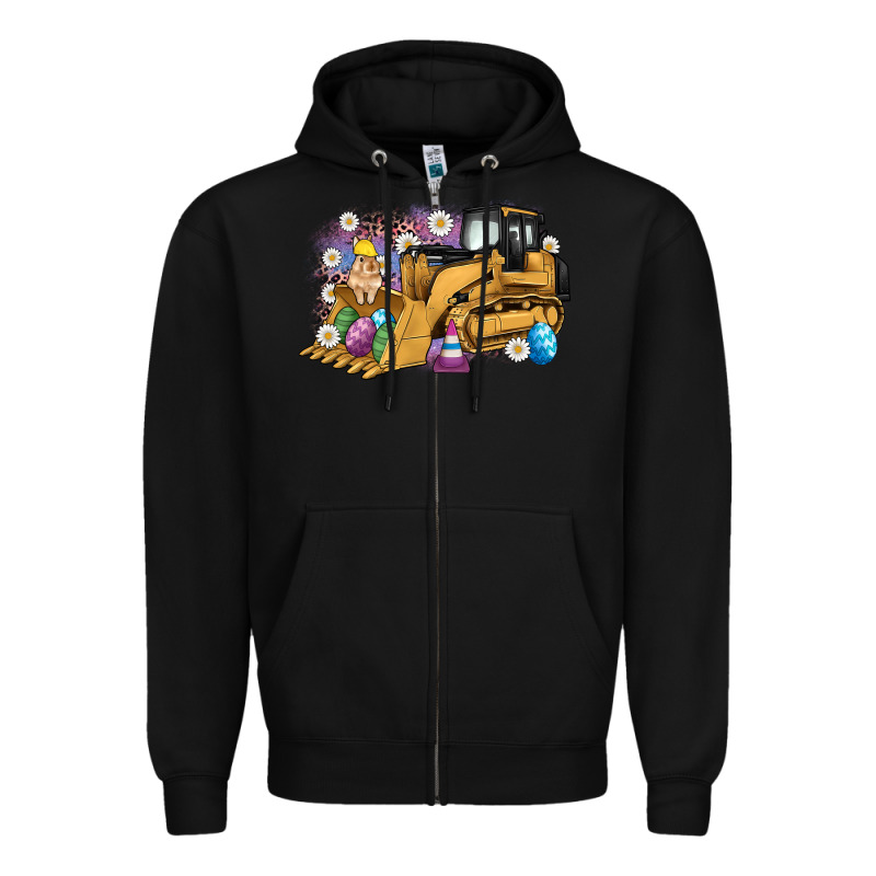Easter Bulldozer Bunny Egg Leopard Zipper Hoodie by Artiststas | Teevron