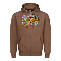 Chestnut easter bulldozer bunny egg leopard Zipper Hoodie - Artiststas