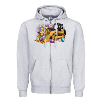 Heather Grey easter bulldozer bunny egg leopard Zipper Hoodie - Artiststas