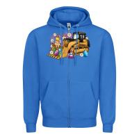 True Royal easter bulldozer bunny egg leopard Zipper Hoodie - Artiststas