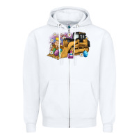 White easter bulldozer bunny egg leopard Zipper Hoodie - Artiststas