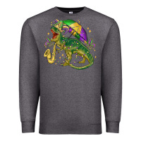 Charcoal Heather mardi gras tree rex Premium Sweatshirt - MaliasSmallBusiness