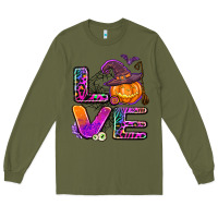 Army Green halloween love Long Sleeve Tee - AdoDesignShop
