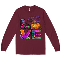 Burgundy halloween love Long Sleeve Tee - AdoDesignShop