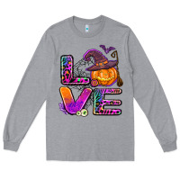 Heather Grey halloween love Long Sleeve Tee - AdoDesignShop