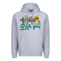 Heather Grey do not fear for i am with you Premium Hoodie - BundleAndBundleShop