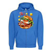 True Royal american flag and hamburger Zipper Hoodie - AdoDesignShop