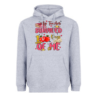 Heather Grey my teacher survived 100 days of me Heavyweight Hoodie - MaliasSmallBusiness