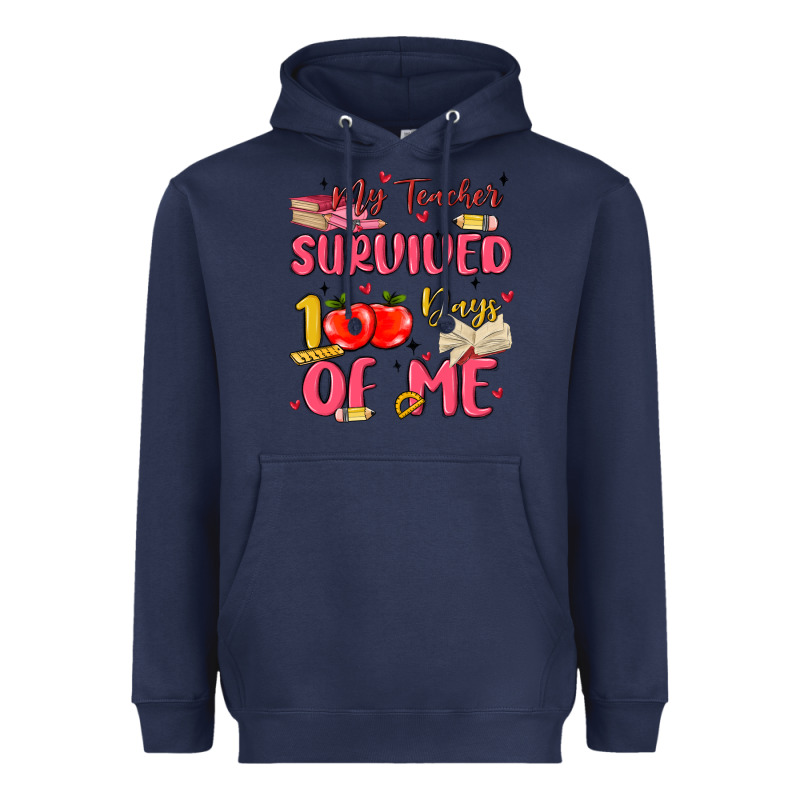 My Teacher Survived 100 Days Of Me Heavyweight Hoodie by MaliasSmallBusiness | Teevron