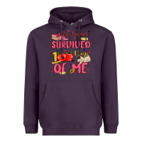 Plum my teacher survived 100 days of me Heavyweight Hoodie - MaliasSmallBusiness