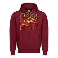 Burgundy pizza is my valentine Zipper Hoodie - AdoDesignShop