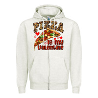 Oatmeal Heather pizza is my valentine Zipper Hoodie - AdoDesignShop