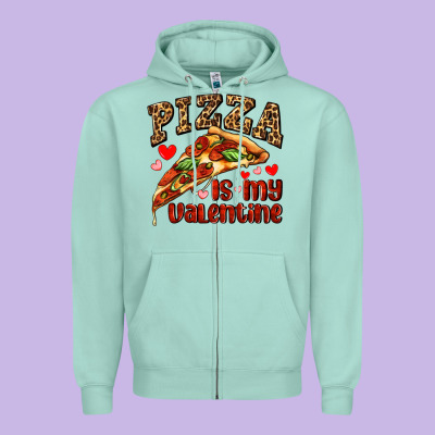 Pizza Is My Valentine Zipper Hoodie Designed By Adodesignshop