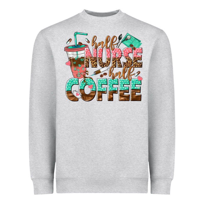 Half Nurse Half Coffee Heavyweight Sweatshirt by texasbilliewilder | Teevron