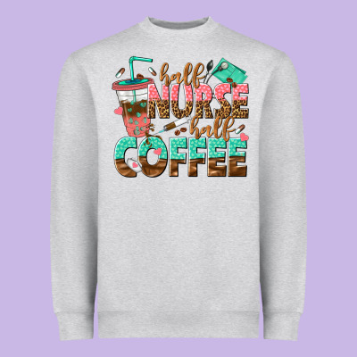 Half Nurse Half Coffee Heavyweight Sweatshirt Designed By Texasbilliewilder