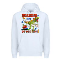 White roaring into preschool Premium Hoodie - BundleAndBundleShop