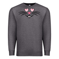Charcoal Heather bunny face easter Premium Sweatshirt - MaliasSmallBusiness