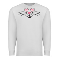 Dove Grey bunny face easter Premium Sweatshirt - MaliasSmallBusiness