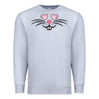 Heather Grey bunny face easter Premium Sweatshirt - MaliasSmallBusiness