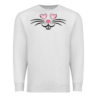 Oatmeal Heather bunny face easter Premium Sweatshirt - MaliasSmallBusiness