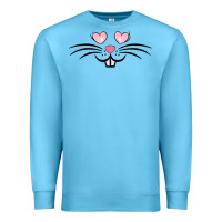 Ocean Blue bunny face easter Premium Sweatshirt - MaliasSmallBusiness