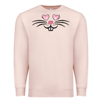 Pale Pink bunny face easter Premium Sweatshirt - MaliasSmallBusiness