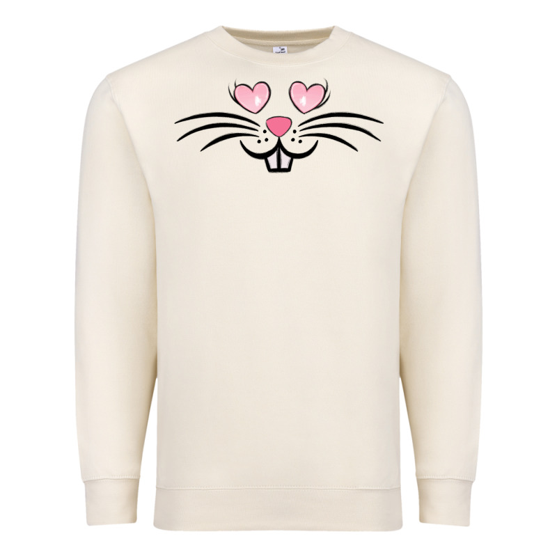 Bunny Face Easter Premium Sweatshirt by MaliasSmallBusiness | Teevron