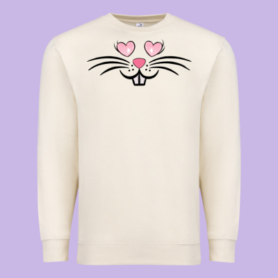 Bunny Face Easter Premium Sweatshirt Designed By Maliassmallbusiness
