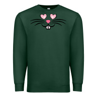 Sports Green bunny face easter Premium Sweatshirt - MaliasSmallBusiness
