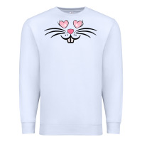 White bunny face easter Premium Sweatshirt - MaliasSmallBusiness