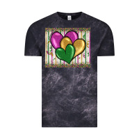 Cloud Black mardi gras heart Vintage Tee - BarkalooDesign