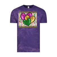 Cloud Purple mardi gras heart Vintage Tee - BarkalooDesign